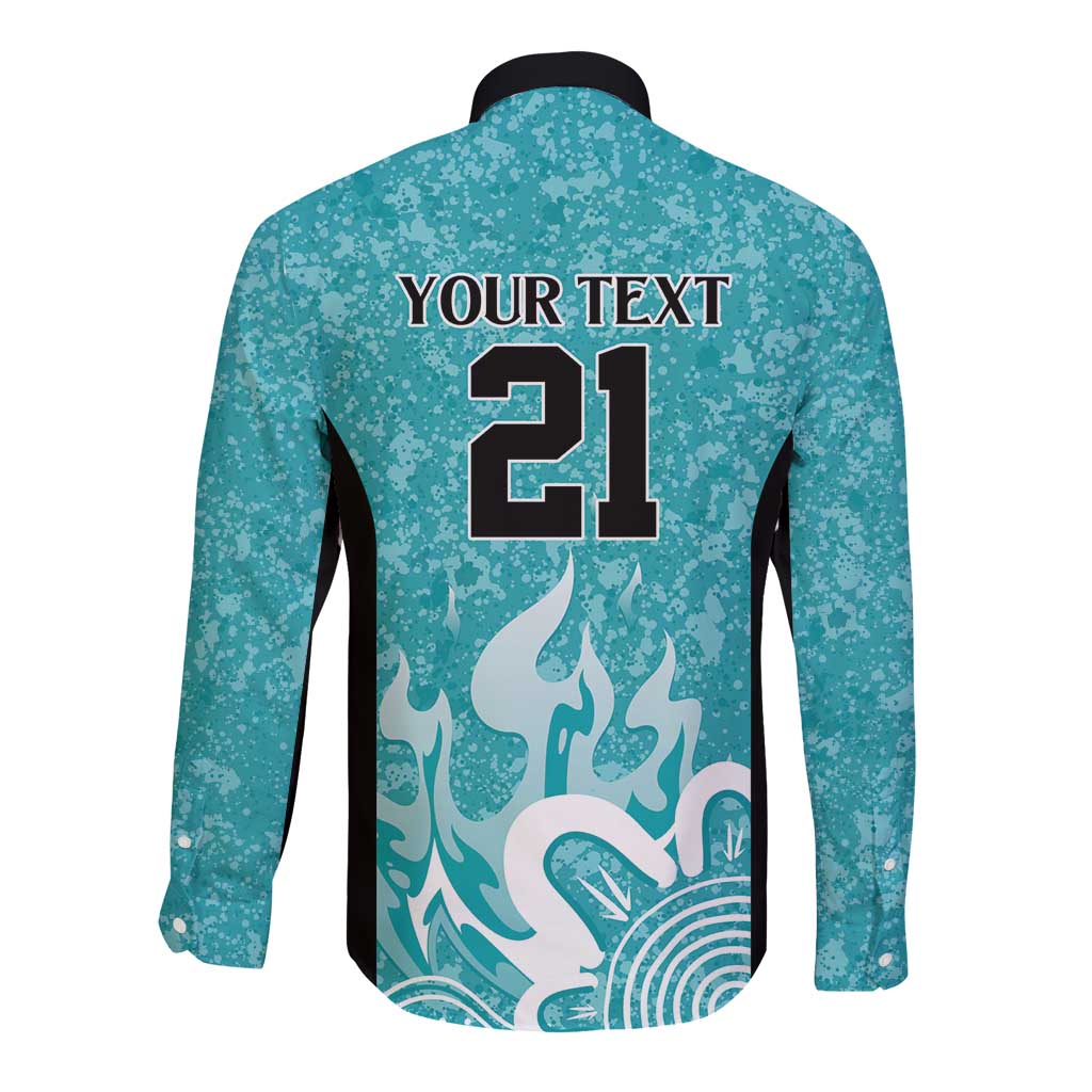 Brisbane Heat Custom Long Sleeve Button Shirt Minimalism Aboriginal