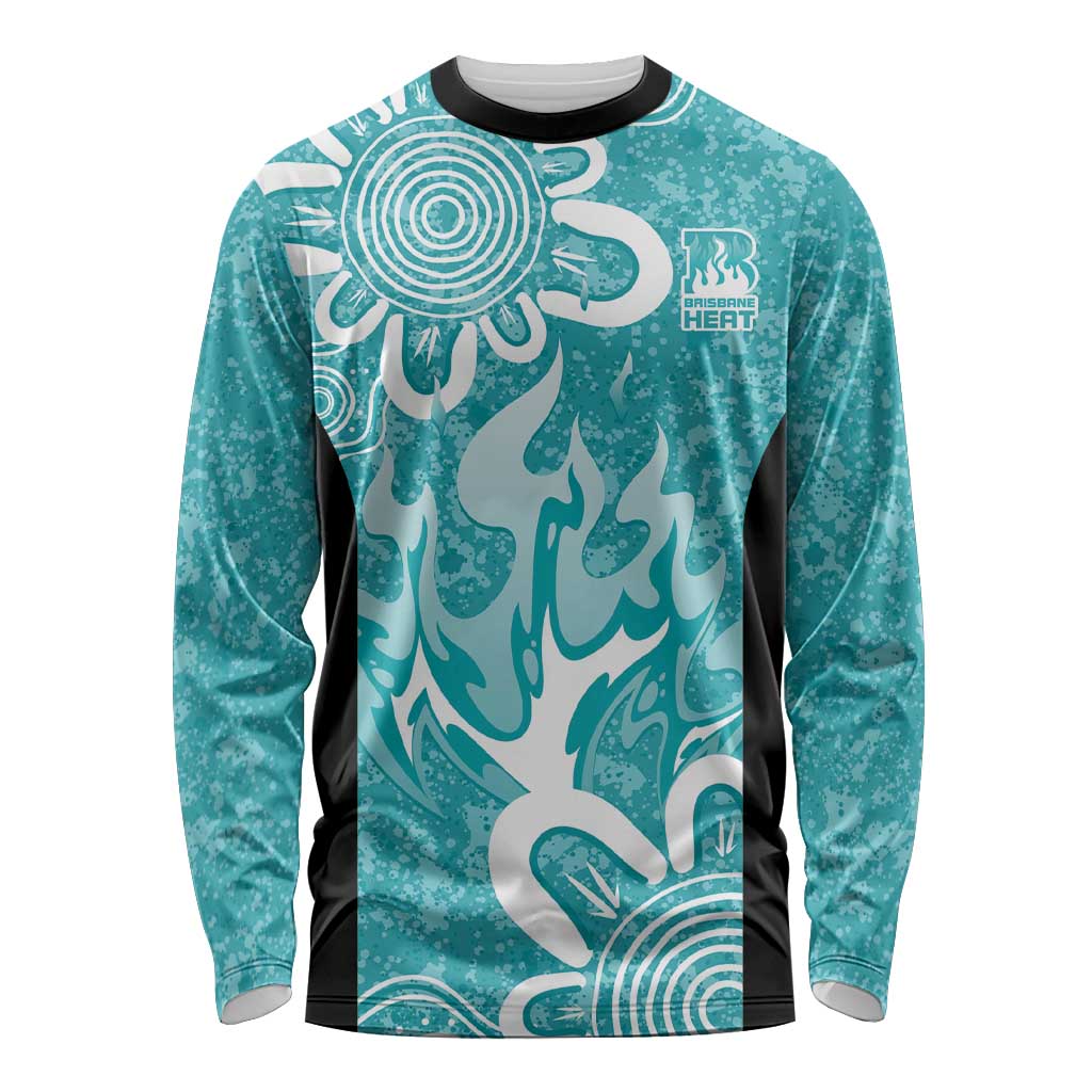 Brisbane Heat Custom Long Sleeve Shirt Minimalism Aboriginal
