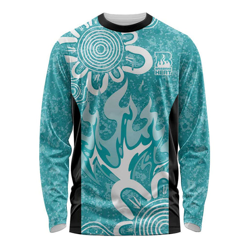Brisbane Heat Custom Long Sleeve Shirt Minimalism Aboriginal