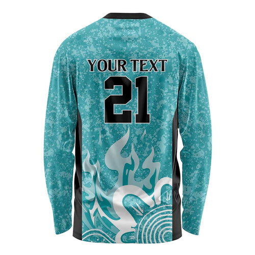 Brisbane Heat Custom Long Sleeve Shirt Minimalism Aboriginal