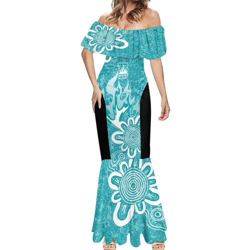 Brisbane Heat Custom Mermaid Dress Minimalism Aboriginal