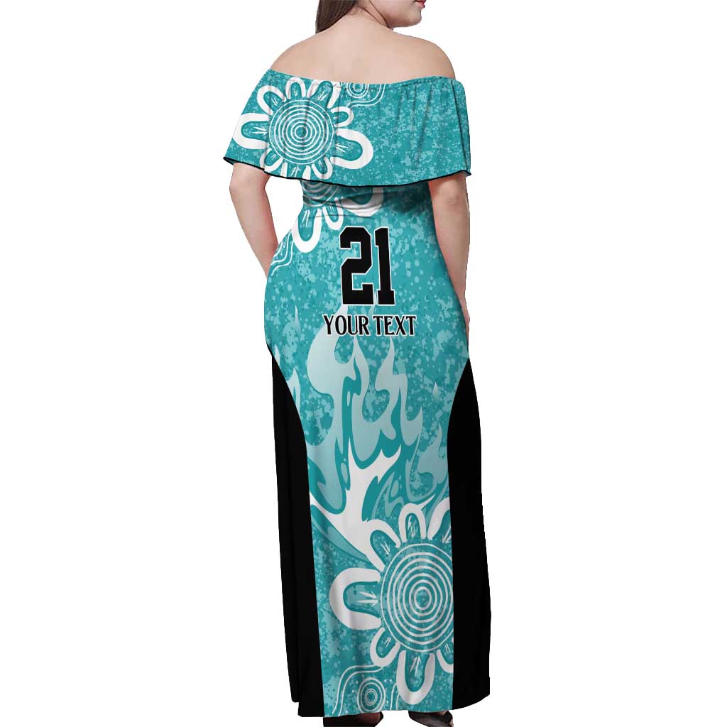 Brisbane Heat Custom Off Shoulder Maxi Dress Minimalism Aboriginal