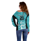 Brisbane Heat Custom Off Shoulder Sweater Minimalism Aboriginal