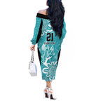 Brisbane Heat Custom Off The Shoulder Long Sleeve Dress Minimalism Aboriginal