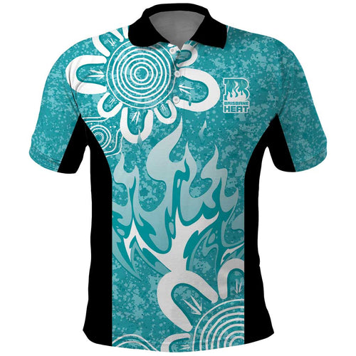 Brisbane Heat Custom Polo Shirt Minimalism Aboriginal