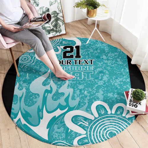 Brisbane Heat Custom Round Carpet Minimalism Aboriginal