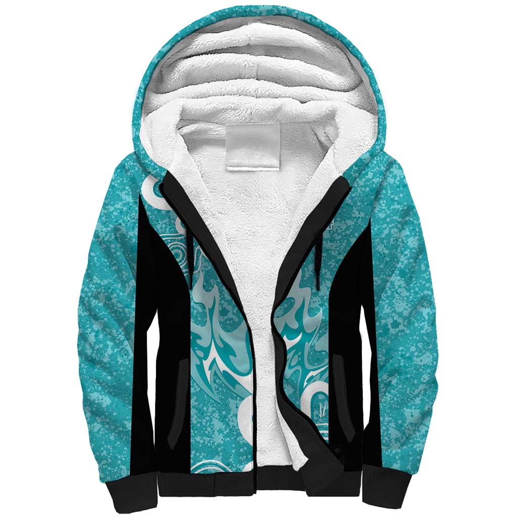 Brisbane Heat Custom Sherpa Hoodie Minimalism Aboriginal