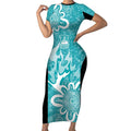 Brisbane Heat Custom Short Sleeve Bodycon Dress Minimalism Aboriginal
