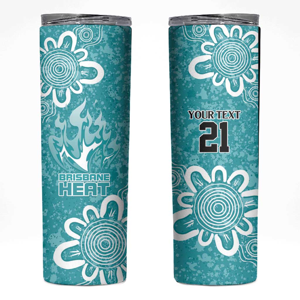 Brisbane Heat Custom Skinny Tumbler Minimalism Aboriginal
