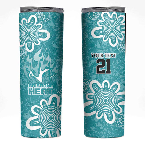 Brisbane Heat Custom Skinny Tumbler Minimalism Aboriginal