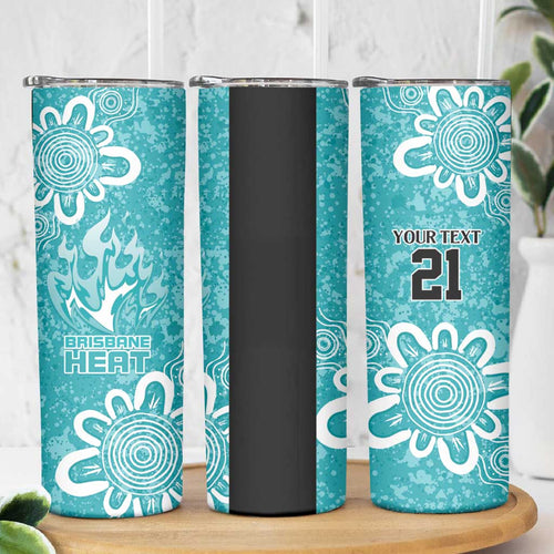 Brisbane Heat Custom Skinny Tumbler Minimalism Aboriginal