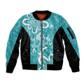 Brisbane Heat Custom Sleeve Zip Bomber Jacket Minimalism Aboriginal