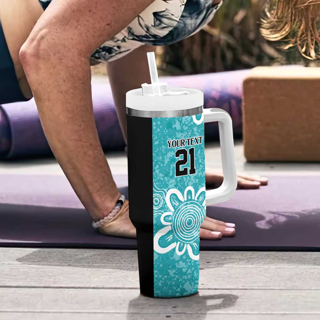 Brisbane Heat Custom Tumbler With Handle Minimalism Aboriginal