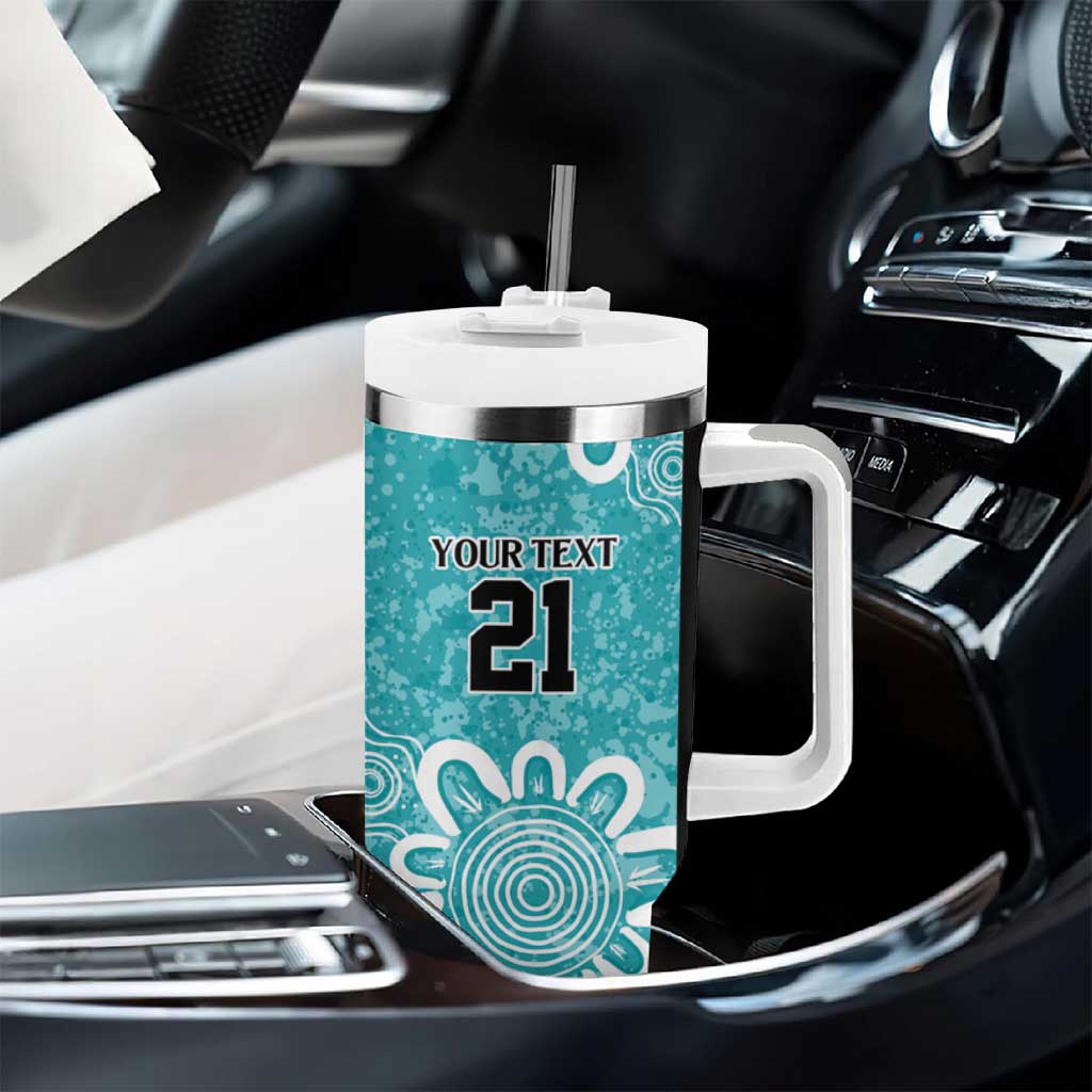 Brisbane Heat Custom Tumbler With Handle Minimalism Aboriginal