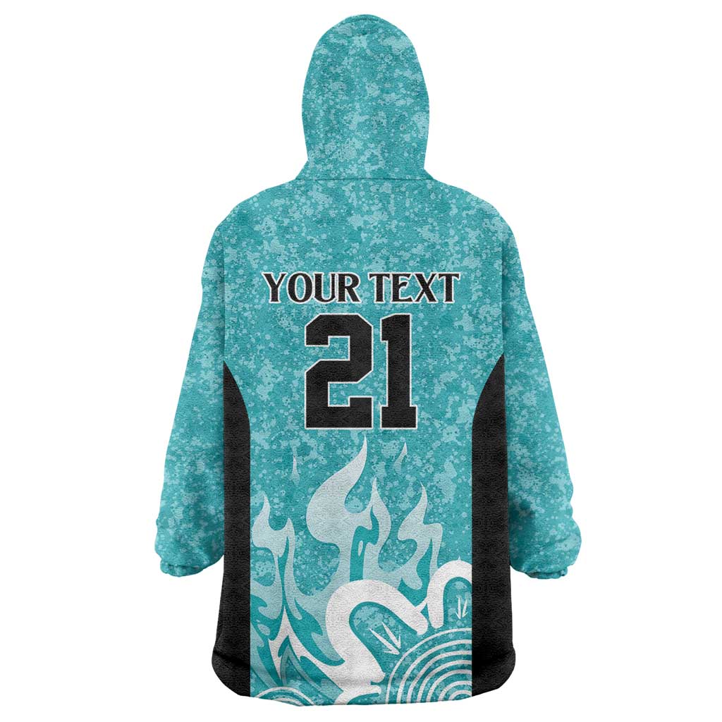 Brisbane Heat Custom Wearable Blanket Hoodie Minimalism Aboriginal