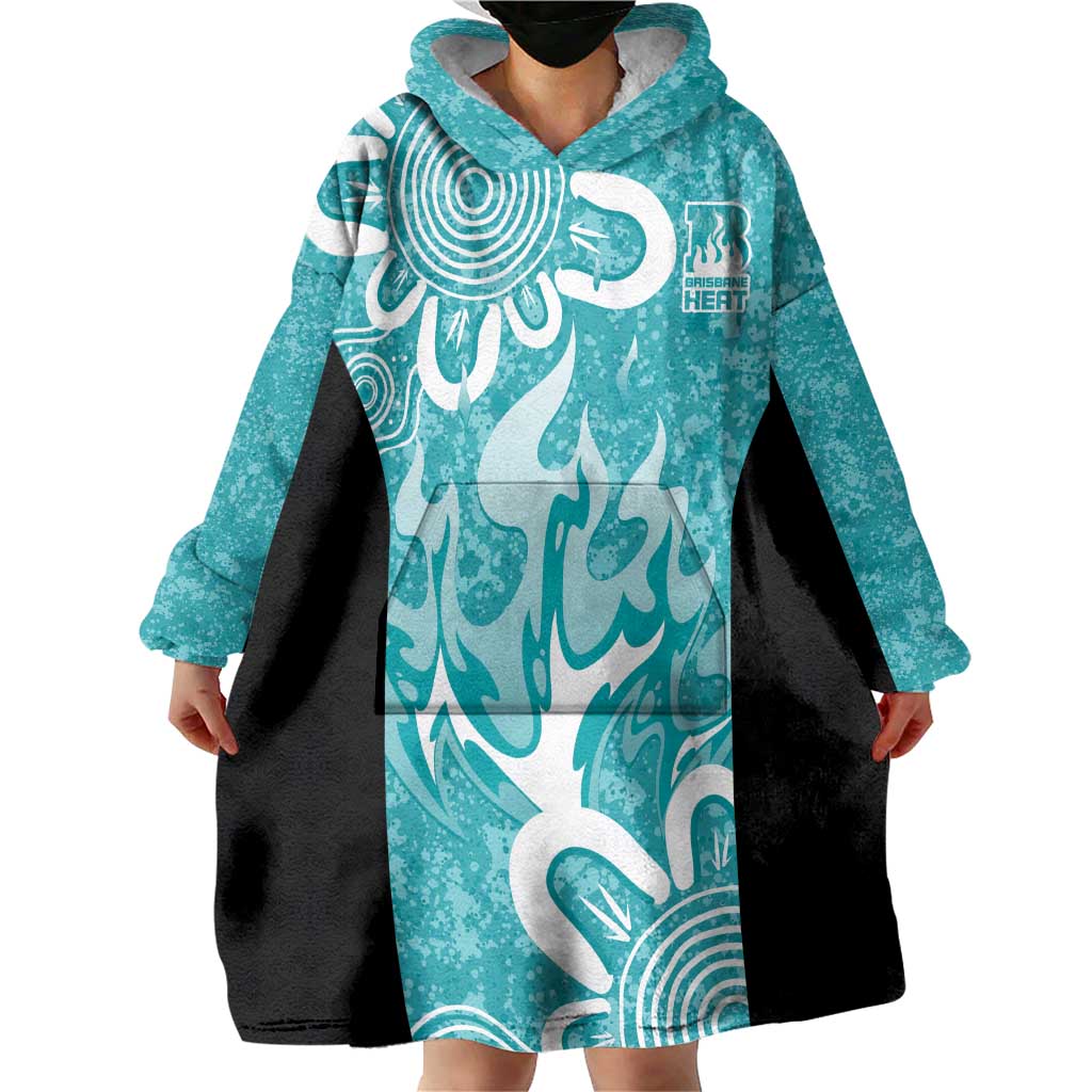 Brisbane Heat Custom Wearable Blanket Hoodie Minimalism Aboriginal