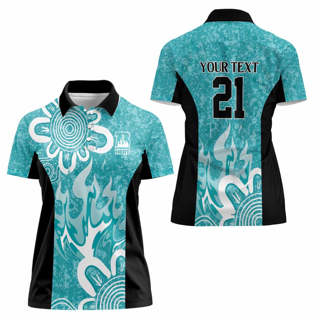 Brisbane Heat Custom Women Polo Shirt Minimalism Aboriginal