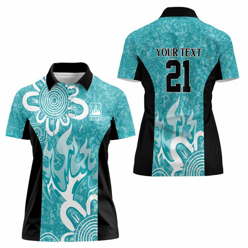Brisbane Heat Custom Women Polo Shirt Minimalism Aboriginal