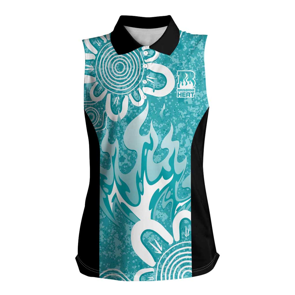 Brisbane Heat Custom Women Sleeveless Polo Shirt Minimalism Aboriginal