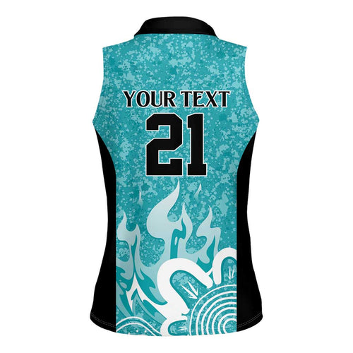 Brisbane Heat Custom Women Sleeveless Polo Shirt Minimalism Aboriginal