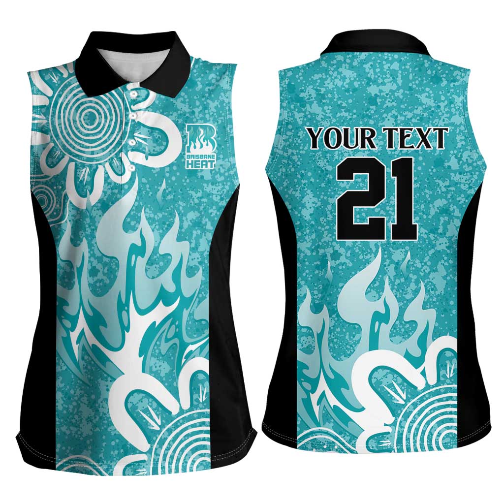 Brisbane Heat Custom Women Sleeveless Polo Shirt Minimalism Aboriginal