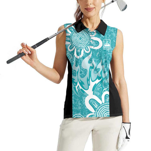 Brisbane Heat Custom Women Sleeveless Polo Shirt Minimalism Aboriginal