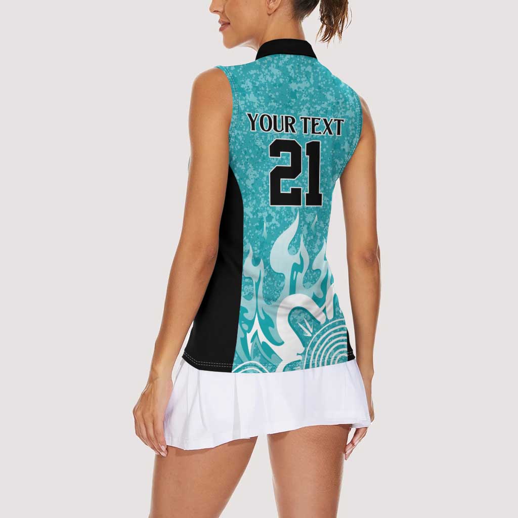 Brisbane Heat Custom Women Sleeveless Polo Shirt Minimalism Aboriginal