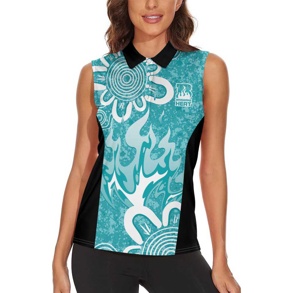 Brisbane Heat Custom Women Sleeveless Polo Shirt Minimalism Aboriginal