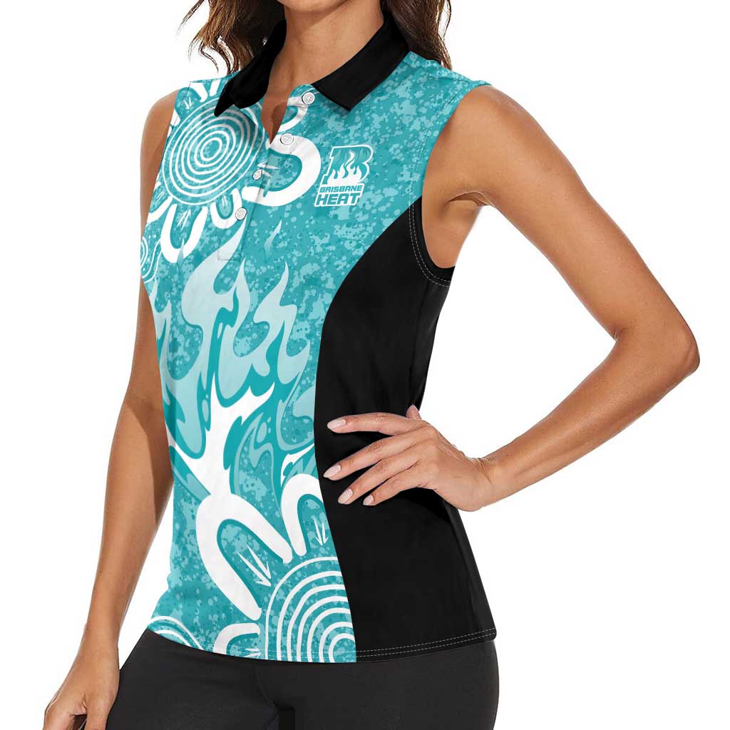 Brisbane Heat Custom Women Sleeveless Polo Shirt Minimalism Aboriginal