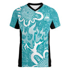Brisbane Heat Custom Women V-Neck T-Shirt Minimalism Aboriginal