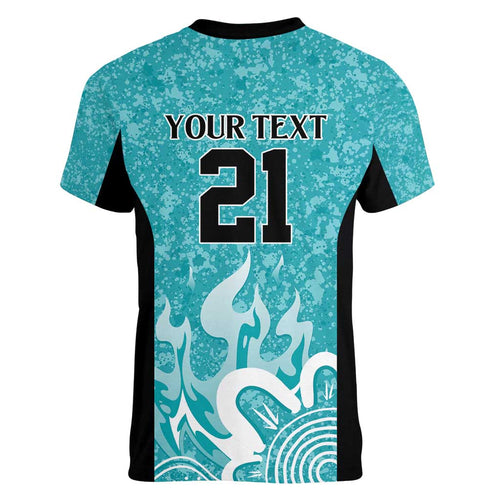 Brisbane Heat Custom Women V-Neck T-Shirt Minimalism Aboriginal