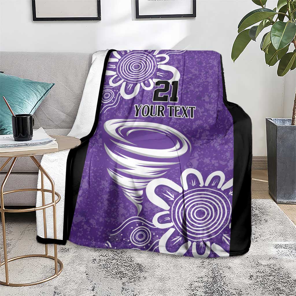 Hobart Hurricanes Custom Blanket Minimalism Aboriginal