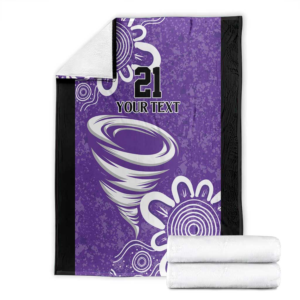 Hobart Hurricanes Custom Blanket Minimalism Aboriginal