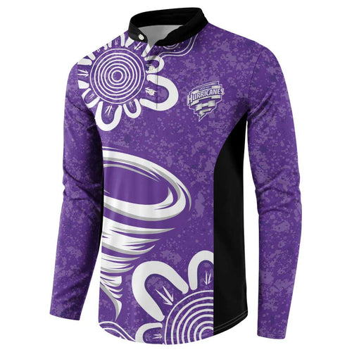 Hobart Hurricanes Custom Button Sweatshirt Minimalism Aboriginal
