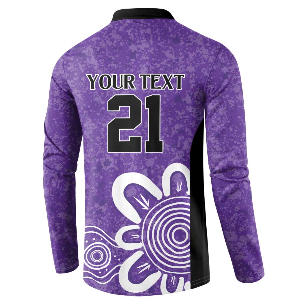 Hobart Hurricanes Custom Button Sweatshirt Minimalism Aboriginal