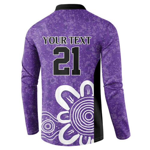 Hobart Hurricanes Custom Button Sweatshirt Minimalism Aboriginal