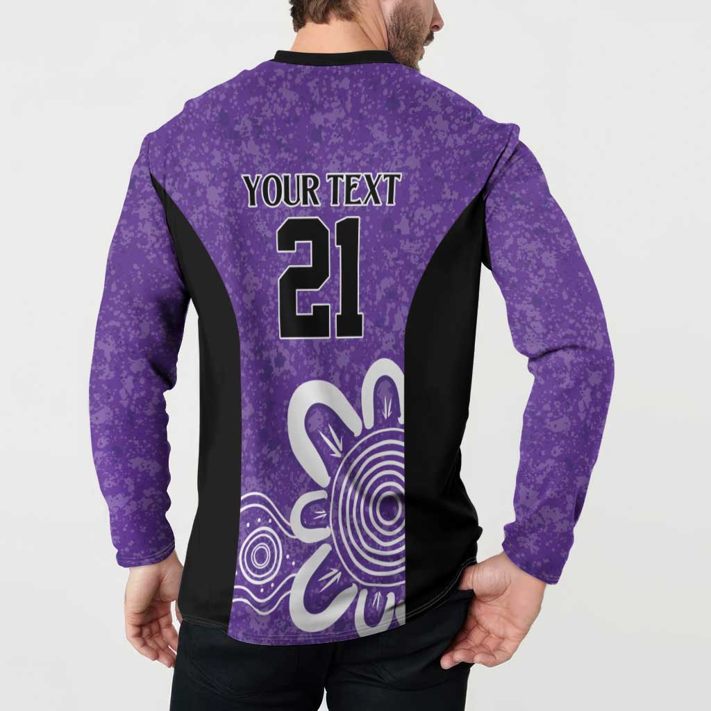 Hobart Hurricanes Custom Button Sweatshirt Minimalism Aboriginal