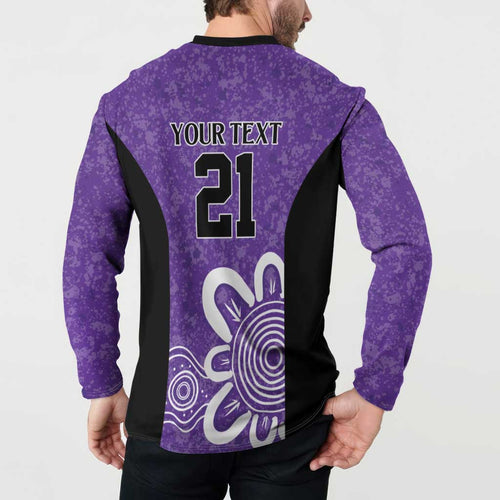 Hobart Hurricanes Custom Button Sweatshirt Minimalism Aboriginal