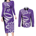 Hobart Hurricanes Custom Couples Matching Long Sleeve Bodycon Dress and Long Sleeve Button Shirt Minimalism Aboriginal