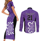 Hobart Hurricanes Custom Couples Matching Short Sleeve Bodycon Dress and Long Sleeve Button Shirt Minimalism Aboriginal