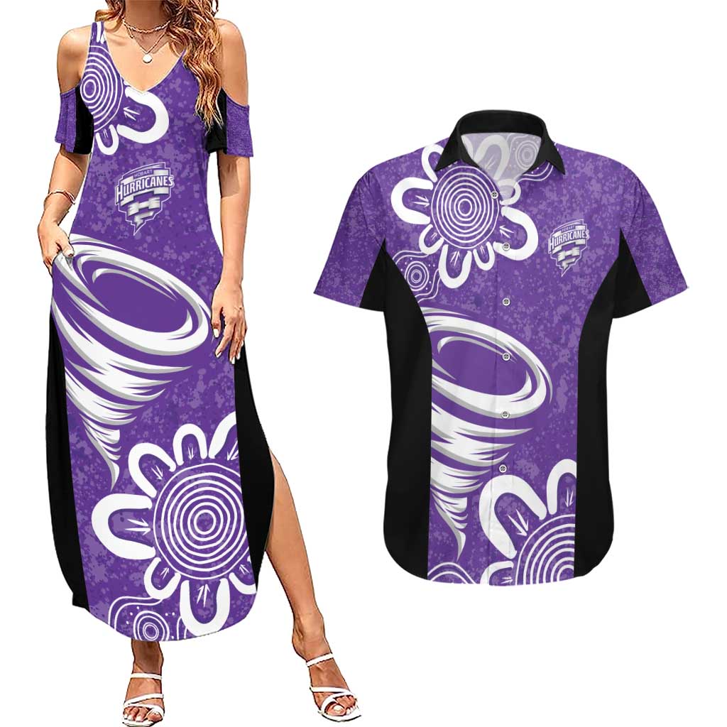 Hobart Hurricanes Custom Couples Matching Summer Maxi Dress and Hawaiian Shirt Minimalism Aboriginal