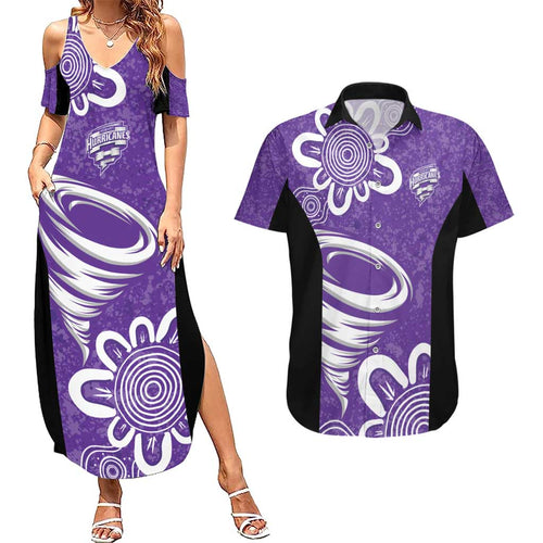 Hobart Hurricanes Custom Couples Matching Summer Maxi Dress and Hawaiian Shirt Minimalism Aboriginal