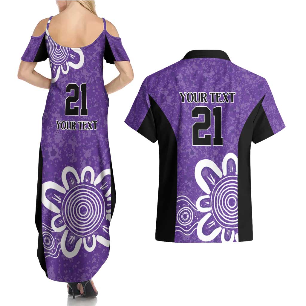 Hobart Hurricanes Custom Couples Matching Summer Maxi Dress and Hawaiian Shirt Minimalism Aboriginal