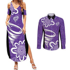 Hobart Hurricanes Custom Couples Matching Summer Maxi Dress and Long Sleeve Button Shirt Minimalism Aboriginal