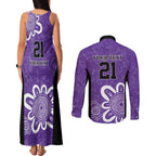 Hobart Hurricanes Custom Couples Matching Tank Maxi Dress and Long Sleeve Button Shirt Minimalism Aboriginal