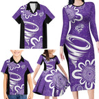 Hobart Hurricanes Custom Family Matching Long Sleeve Bodycon Dress and Hawaiian Shirt Minimalism Aboriginal