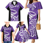 Hobart Hurricanes Custom Family Matching Mermaid Dress and Hawaiian Shirt Minimalism Aboriginal