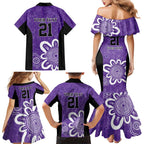 Hobart Hurricanes Custom Family Matching Mermaid Dress and Hawaiian Shirt Minimalism Aboriginal