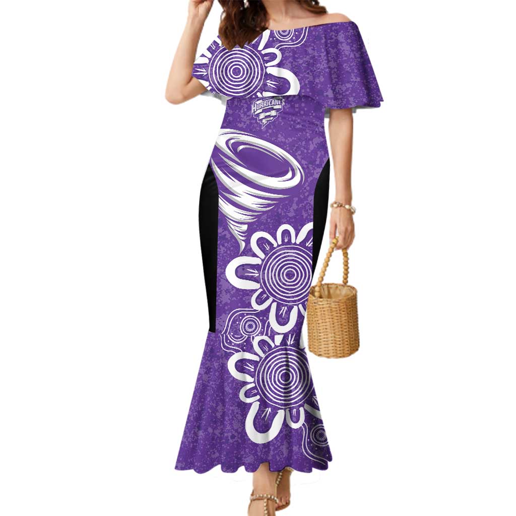 Hobart Hurricanes Custom Family Matching Mermaid Dress and Hawaiian Shirt Minimalism Aboriginal