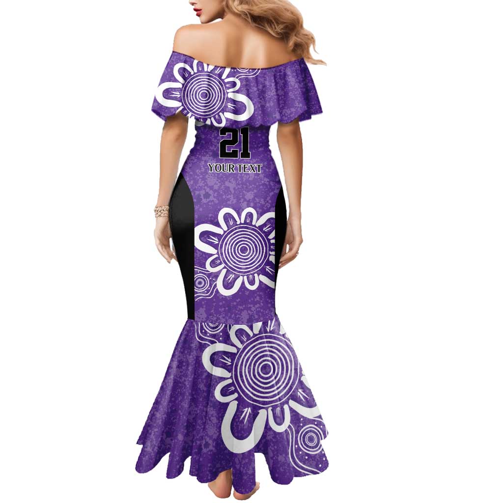 Hobart Hurricanes Custom Family Matching Mermaid Dress and Hawaiian Shirt Minimalism Aboriginal